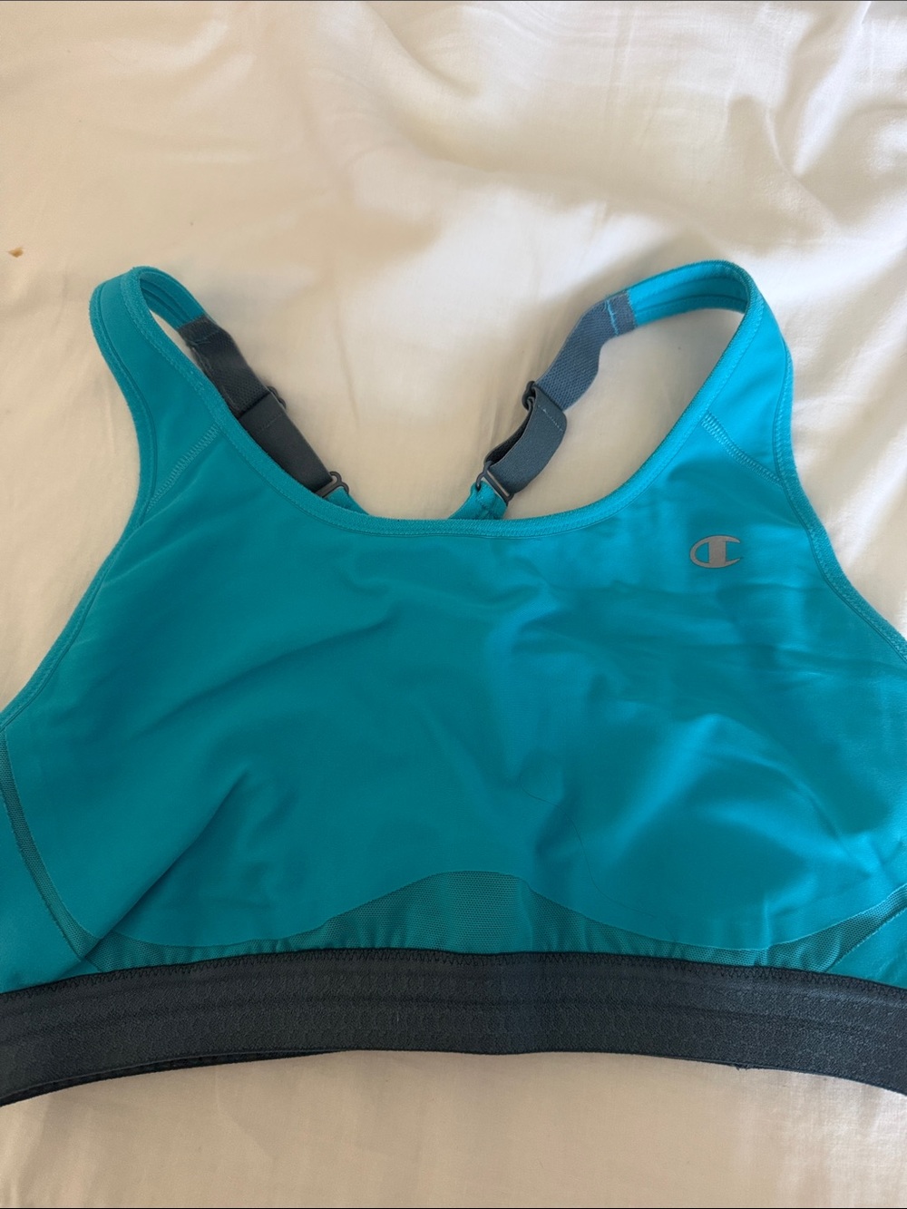 Champion Teal and Gray Medium-Support Sports Bra